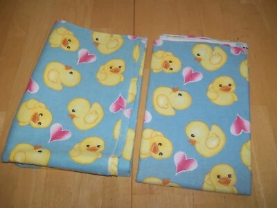 New Lot 2 Pcs Cotton Rubber Ducks Duckies Fabric Material 24" & 30" Total - Image 1 of 4