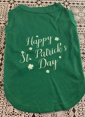 Футболка с собакой Barking Basics XL ОЧЕНЬ БОЛЬШАЯ Happy Saint Patricks Day зеленая - Изображение 1 из 4