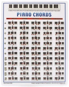 Las mejores notas de teclado laminadas de tabla de acordes de piano para principiantes 8,5 x 11 2523 - Imagen 1 de 4