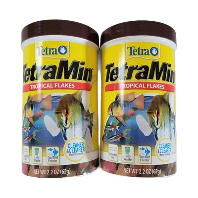 (2-Pk) TetraMin COPOS TROPICALES Alimento para peces DIETA COMPLETA 62g AGUA LIMPIADORA 26/04 Foto 1 de 4