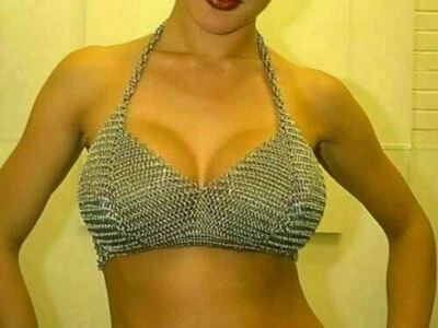 Aluminum Chainmail bikini  ( Bra    ) sexy hot 10mm chainmail  aa05 - Image 1 of 4