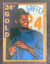 1991 Alrak Griffey Gazette #3 Ken Griffey Jr. 24ct. Gold Moment Free Shipping