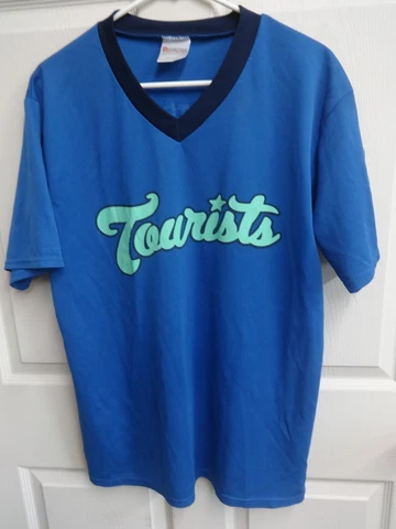 2017 MiLB Asheville Tourists Guide # 1 Employee Pullover Baseball Jersey Men Lg Cover