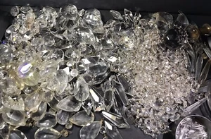 Huge Lot Vintage Chandelier Prisms Spears Teardrops lead crystal & glass 650+ - Picture 1 of 21