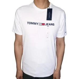New Tommy Hilfiger Men's White Crew Neck Short Sleeve T-shirt - Picture 1 of 6