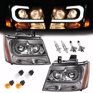 Headlights For Avalanche/Suburban/Tahoe 2007-2014 LED Bar LH+RH Projector - Picture 1 of 22