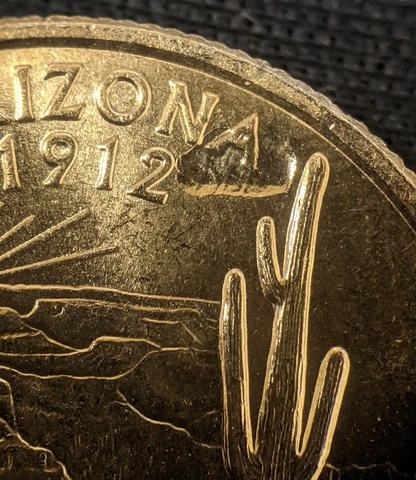 Strike Through - 2008 P Gold Plated Arizona State Quarter 25c Cover