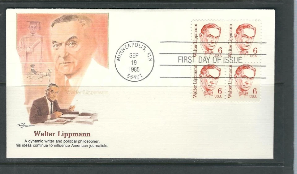 US SC # 1849 Great American Issue/ Walter Lippmann  FDC . Fleetwood  Cachet - Image 1 of 1