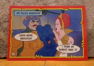 1984 MASTERS OF THE UNIVERSE TRADING CARD # 21 TEELA & MAN-AT ARMS & LASER LASSO - Picture 1 of 2