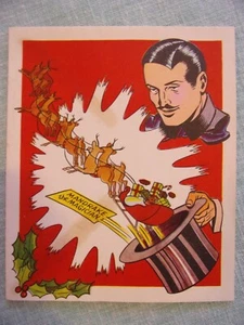Tarjeta de felicitación de Navidad Mandrake The Magician cómics famosos 1951 características del rey - Imagen 1 de 3