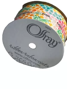 Offray Silk Ribbon Urban Cinta 1 1/2 X 9Ft 100% Polyester Flowers Pattern - Picture 1 of 4