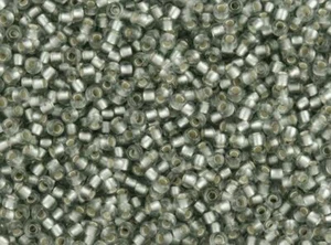 TOHO Round 11/0 TR-11-29AF Frosted Silver Lined Black Diamond Seed Beads 5g - Picture 1 of 1