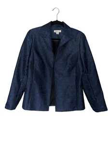 Coldwater Creek navy & black textured jacket 10 - Picture 1 of 9