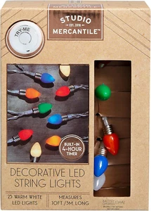 Retro LED String Lights Novelty Vintage Look Bulbs 10 Feet 25 Bulb MSRP $36 - Picture 1 of 2