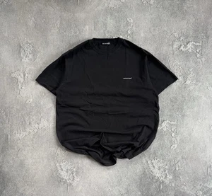 Balenciaga M Black Basic Tee T-shirt Polo Small Logo - Picture 1 of 18