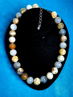 ВИНТАЖНЫЙ Jay King DTR 925 пробы смешанный цвет агат бусина ожерелье - Изображение 1 из 4