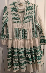 Sofia Collections Tori Dress Women S Bohemian Italy Tiered Ruffle Aqua Green - Picture 1 of 9