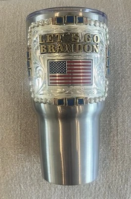 Trophy Rodeo Champion Belt Buckle Cup Tumblr Let’s Go Brandon - Image 1 of 3