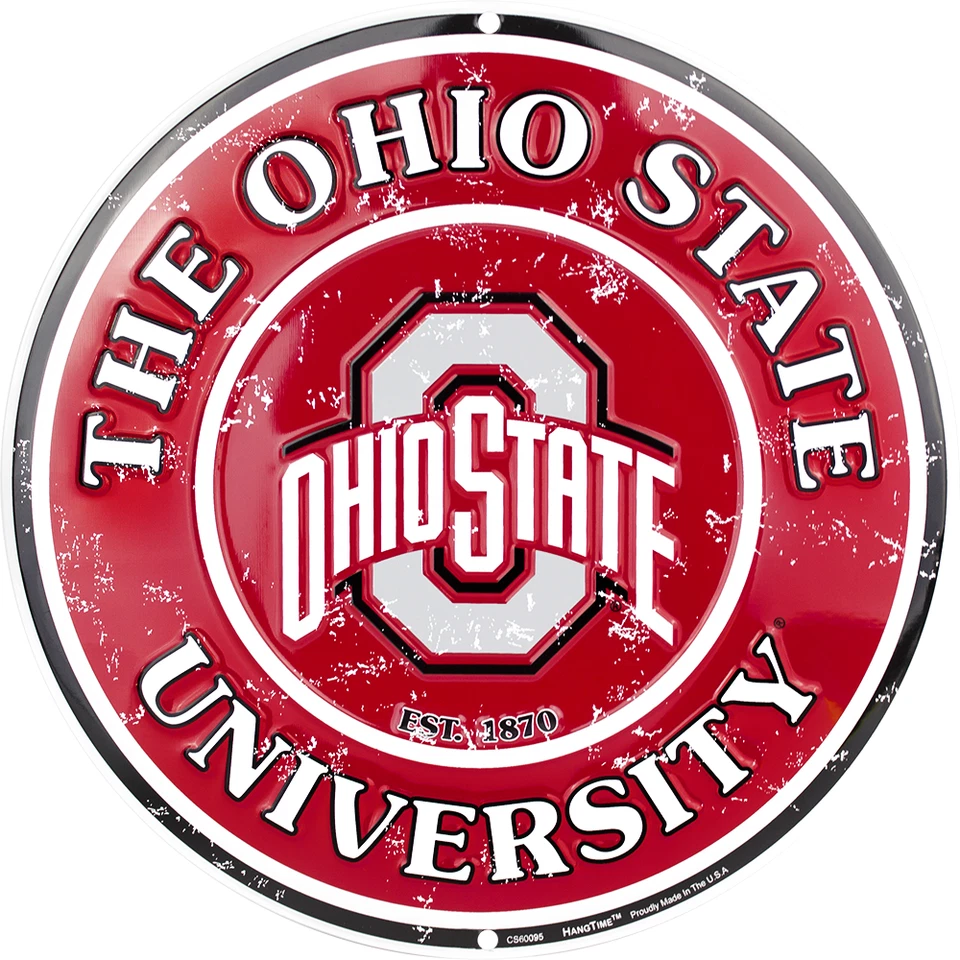 Ohio State Buckeyes 12" Embossed Circle Sign - Image 1 of 1