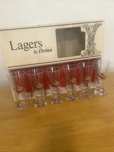 Rare Set Of 6 Vintage Pheasant Pilsner Lager Half Pint Glasses Man Cave Bar VGC - Picture 1 of 16
