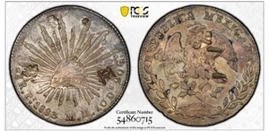1883 PI MH MEXICO 8 REALES SILVER COIN PCGS AU WITH CHINESE CHOPMARK - Picture 1 of 6