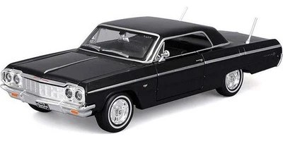 1964 Chevrolet Impala SS preto escala 1:24 modelo de carro fundido por Maisto 32908BK - Imagem 1 de 3