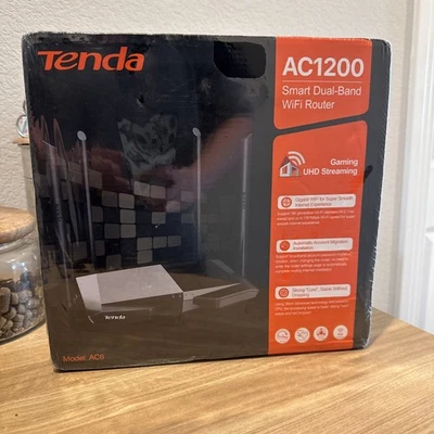 Tenda AC6 AC1200 Smart Dual Band 867 Mbps 3 Port Wireless Router - Image 1 of 4