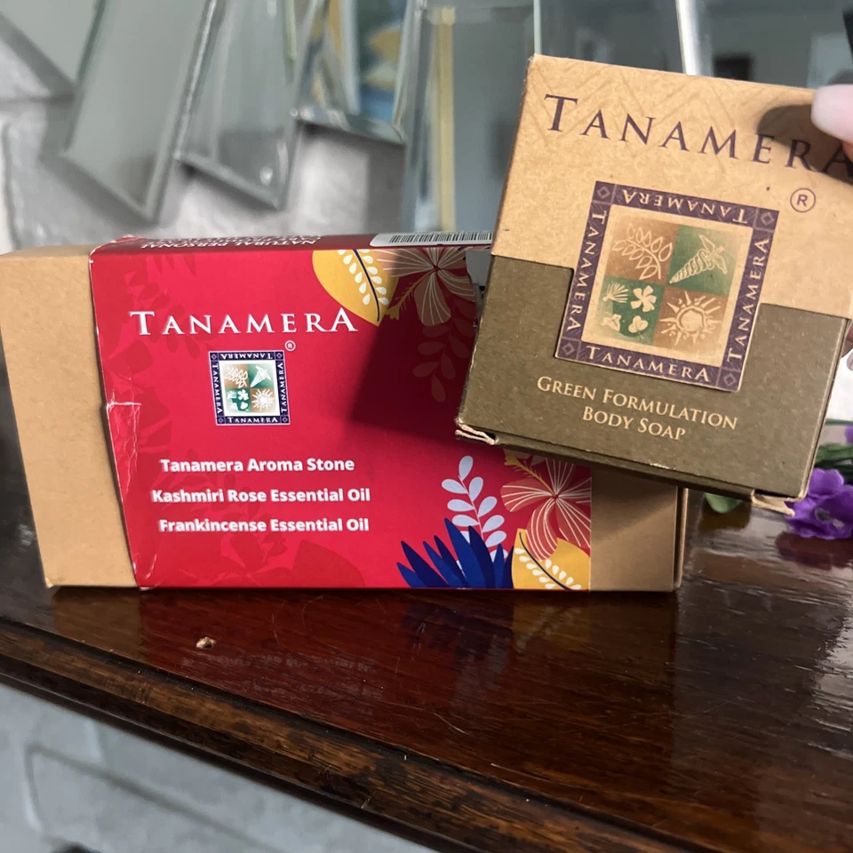 Piedra Aroma Tanamera con 2 aceites esenciales puros - Cachemira e incienso - + Jabón Foto 1 de 4