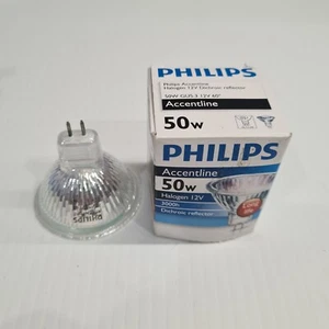 Philips Accentline 50W 12V Halogen Lamp Light Bulb Dichroic MR16 (Lot of 2) - Picture 1 of 2