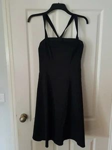 Sisley Black Cross Over Strap Dress size M - Picture 1 of 4