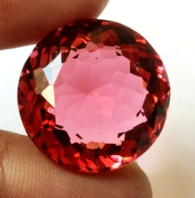49.10 Ct. Large Pink Tourmaline Round Cut AAA+ Loose Gemstone Gift for Daughter - Image 1 of 4