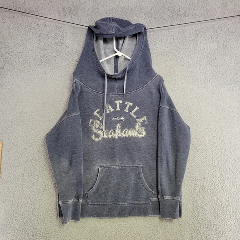Seattle Seahawks Hoodie Womens L Large Blue Pullover Sweater Pocket NFL Football Cover