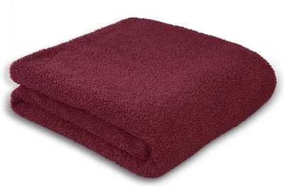 Biederlack Kuscheldecke Plüschdecke 150x200 BoucleTeddy berry uni weinrot 812360 - Bild 1 von 4