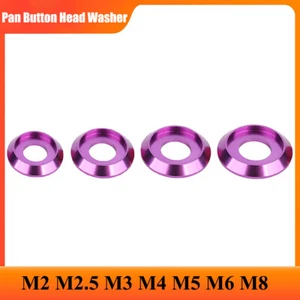 M2 - M8 Aluminum Alloy Pan/Button Head Screw Bolt Washers Spacer Anodised Purple - Picture 1 of 8