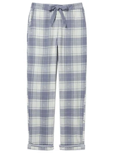 New Fat Face 100% Cotton Eva Pale Blue Check Pyjama Bottoms 6-24 - Picture 1 of 4