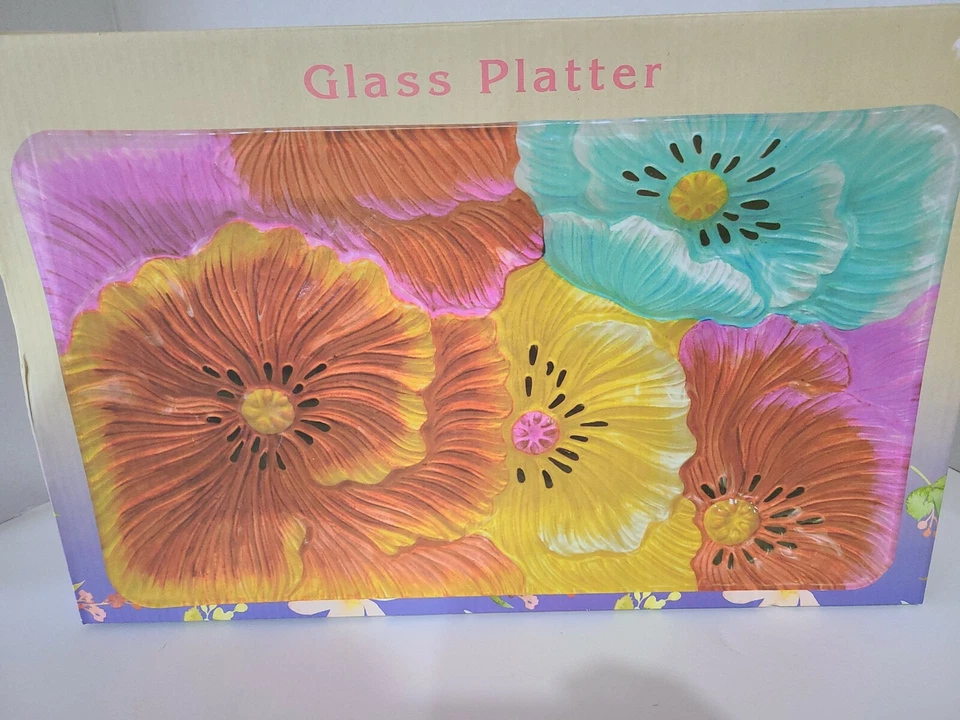 Plato de vidrio - floral Foto 1 de 1