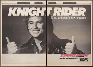 KNIGHT RIDER - Original 1985 Trade AD / Poster _ David Hasselhoff _ Trans Am - Bild 1 von 3