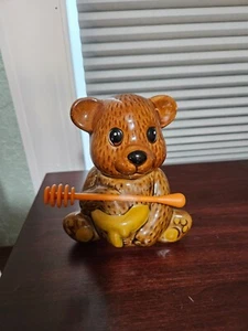 cute Bear Honey Pot w Dipper - Picture 1 of 3