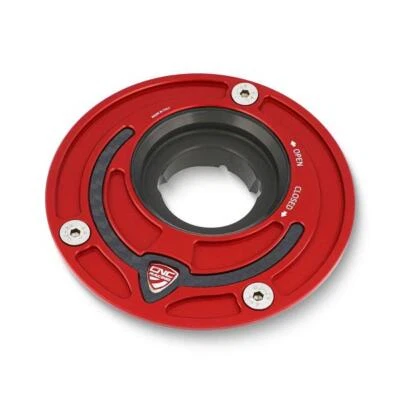 Flangia tappo serbatoio benzina CNC Racing Carbon rosso Ducati 1098S 2007-2008 - Imagem 1 de 4