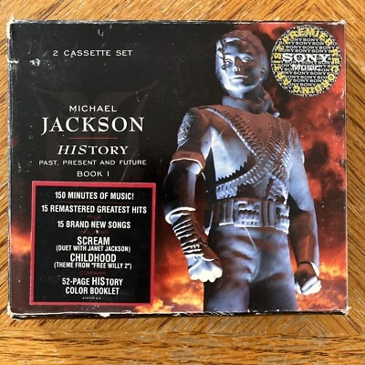 MICHAEL JACKSON HISTORY (BOOK 1) 2-CASSETTE SET 1995 EPIC RECORDS BOOKLET CASE - Image 1 of 4
