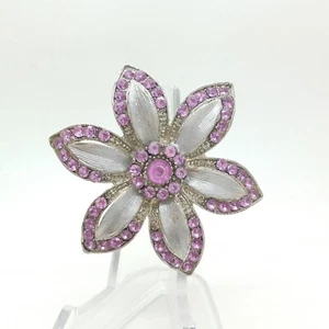 Damen Blume Strass Blumen Blätter Cocktail Ring Statement Stretch Ring 800087 - Bild 1 von 5