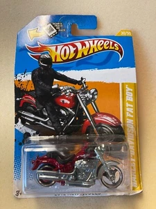 Hot Wheels Harley Davidson Fat Boy 2012 New Models #30/50 red - Picture 1 of 2