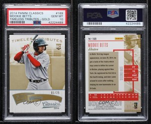 2014 Classics Timeless Tributes Gold /25 Mookie Betts PSA 10 GEM MT Rookie RC