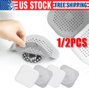 1/2pc Bathroom Drain Hair Catcher Stopper Plug Sink Strainer Filter Shower Cover - Picture 1 of 13