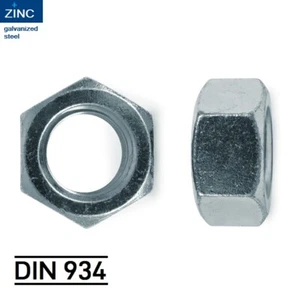 Sechskant-Mutter din 934,Acciaio Zinco Galvanizza - Ve 100 Pezzo - M3 M4 M5 M6 - Imagen 1 de 3