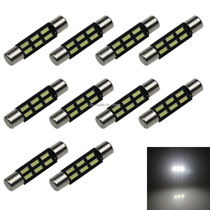 10x White RV T6.3 Fuse Blub Vanity Lamp 28MM 6 4014 SMD LED 6614 6614F Z20892 - Picture 1 of 5