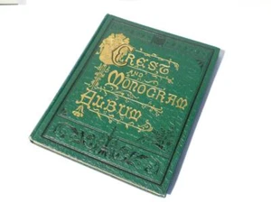 Antique Victorian Edwardian Embossed Crests Monograms ALBUM 19 Pages Full  #7 - Foto 1 di 1