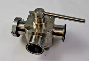 Gruen 3 Way Sanitary Tri Clamp Stainless Steel Diverter Valve USED - Bild 1 von 6