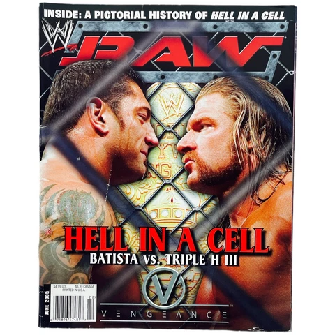 WWE Raw Magazine June 2005 Batista Triple Hulk Hogan Undertaker Poster Intact Cover