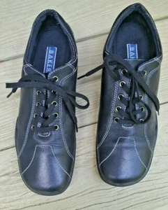 DAMEN LEDER SPORT SNEAKER BAKERS SCHWARZ ECLIPSE 6B KONTRASTNAHT SCHNÜRER - Bild 1 von 10